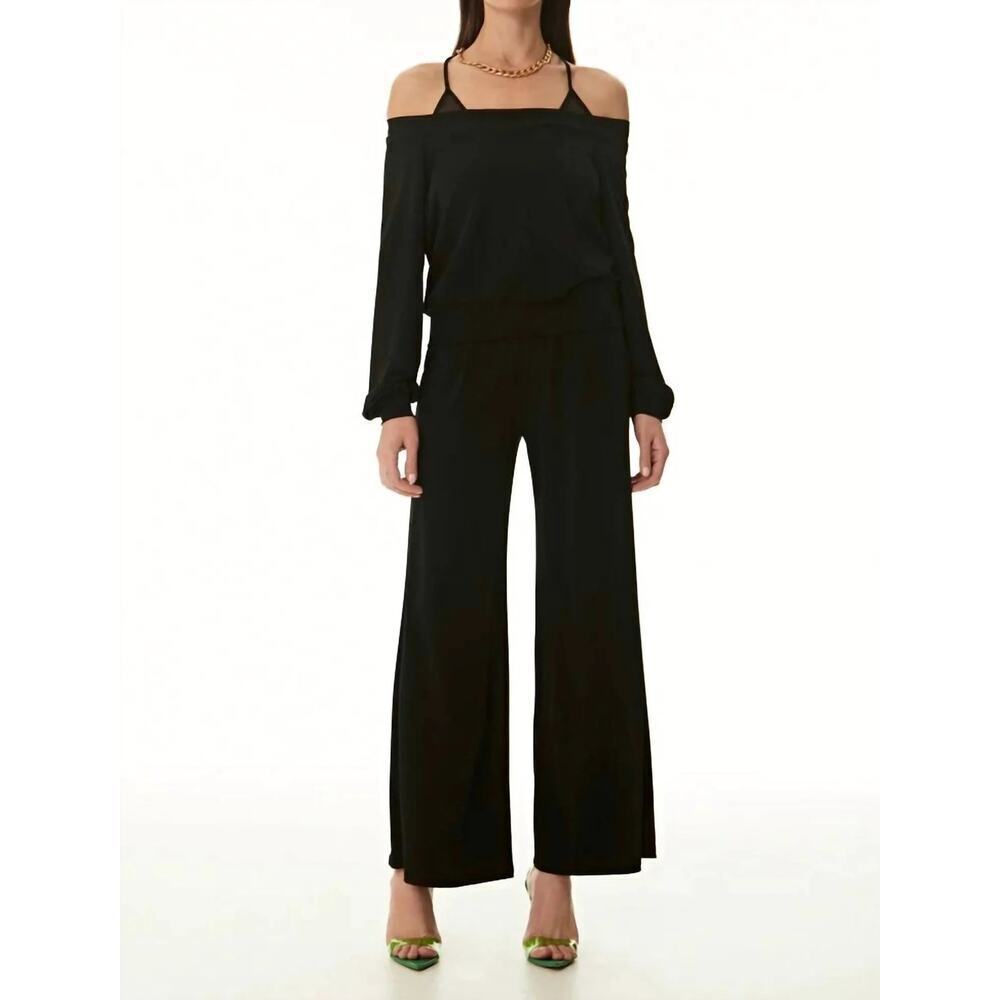 NWT Lasnston Off-Shoulder Size Large Black Long Sleeve Soft & Silky Jersey Top